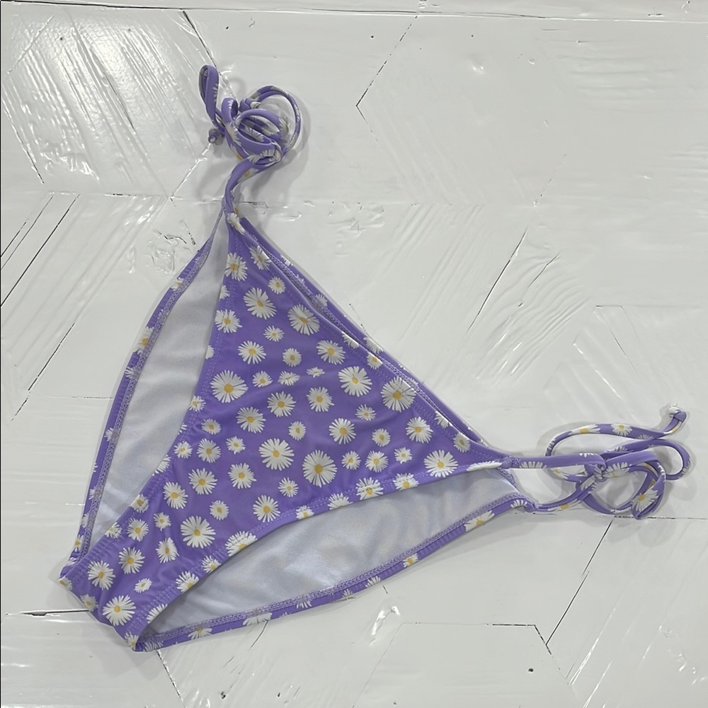 Pink Lily Purple Daisy Bikini Bottoms